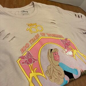 Disney 100 Years Sleeping Beauty Aurora Her Universe Medium T-Shirt Distressed